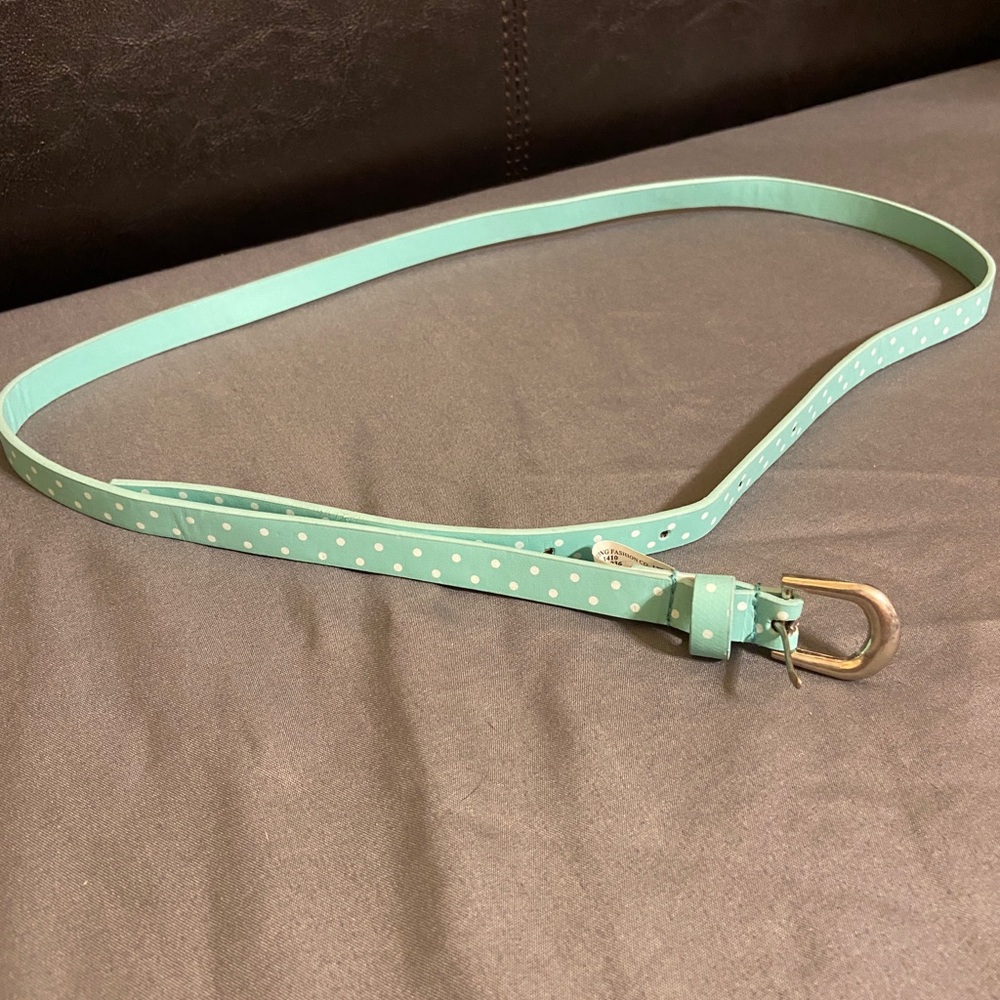 Teal belt with dots